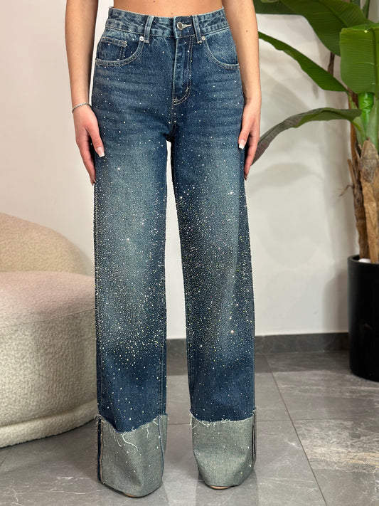 Jeans scintillio Risvolto