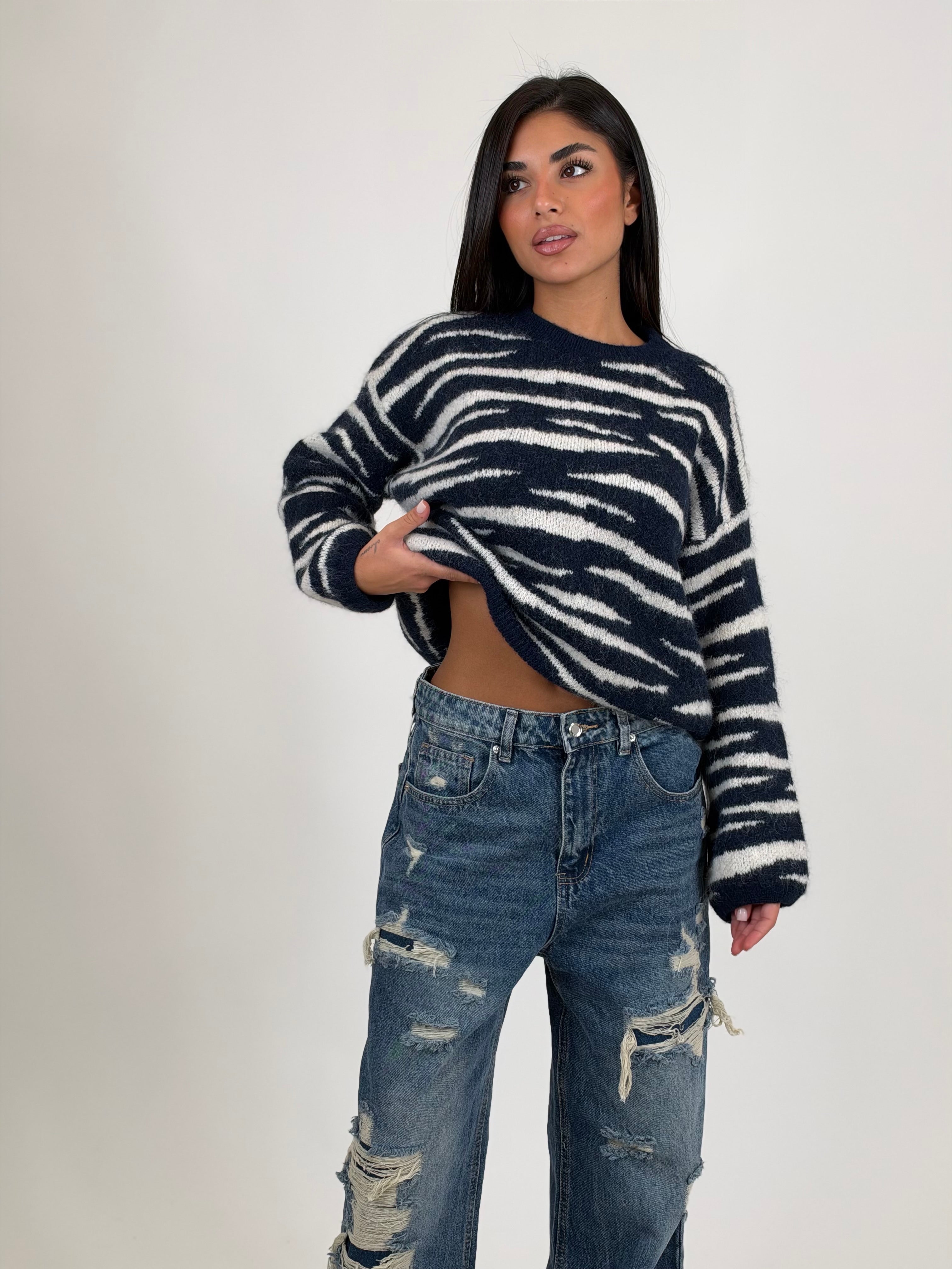 Maglione zebrato