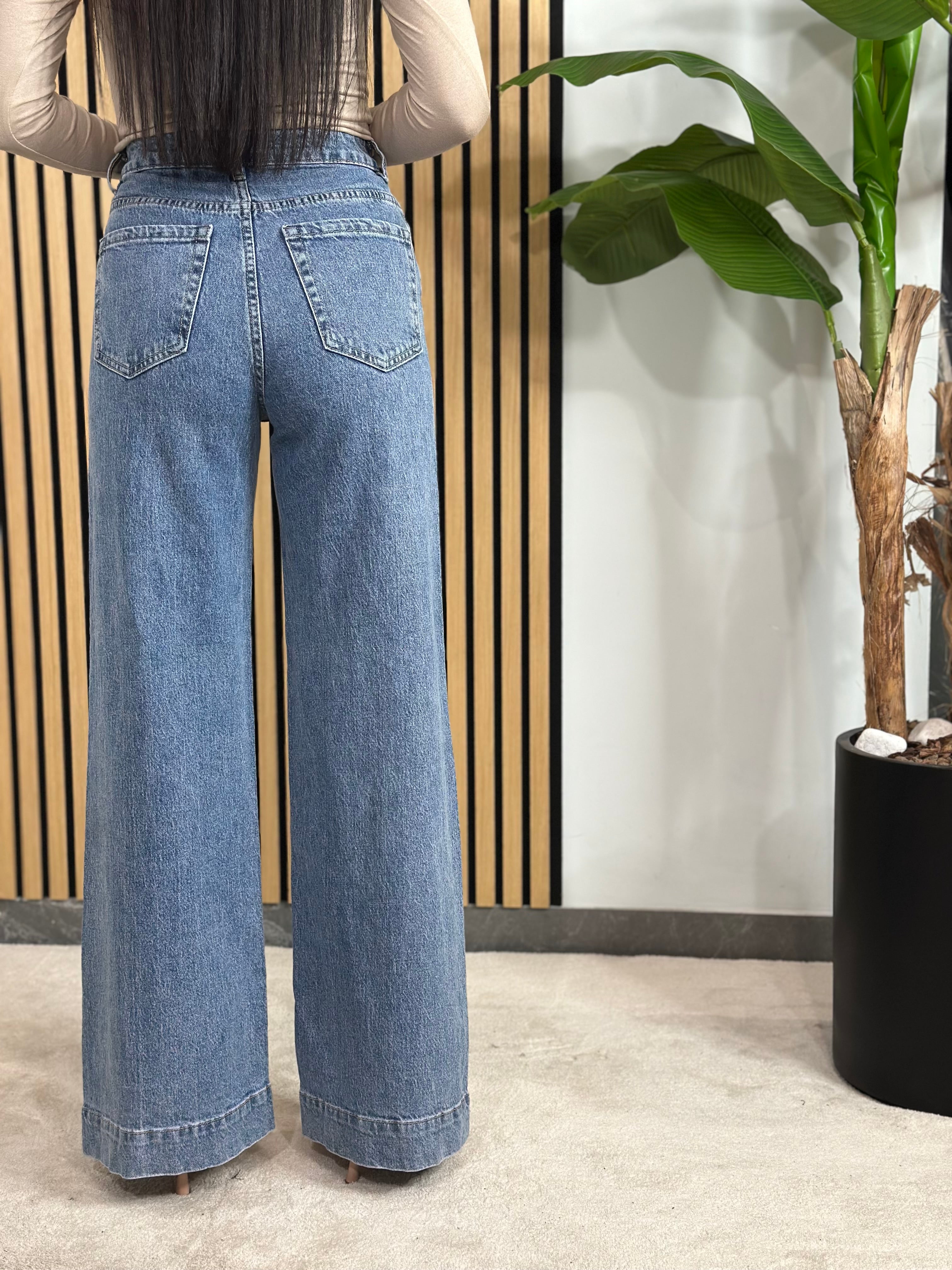Jeans Bottoni Oro