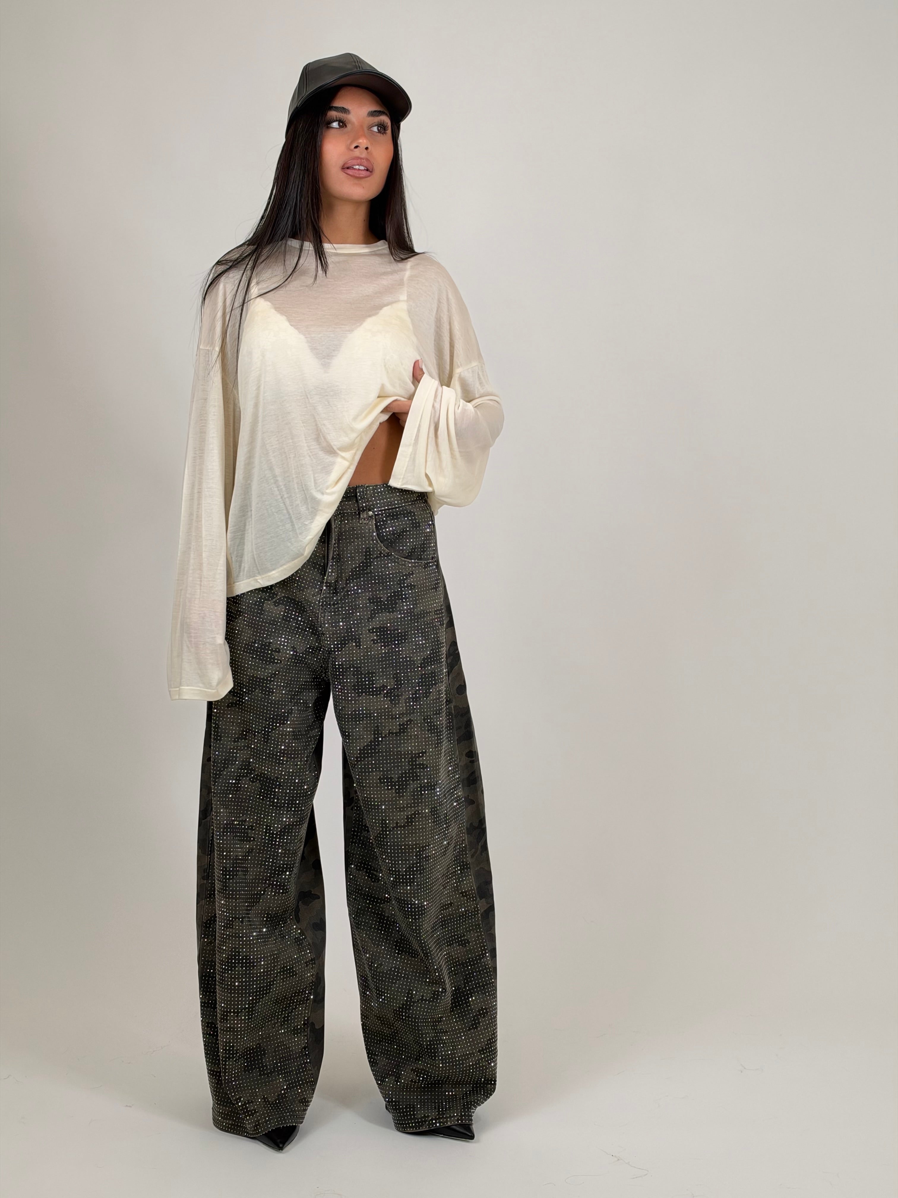 Jeans Military Strass