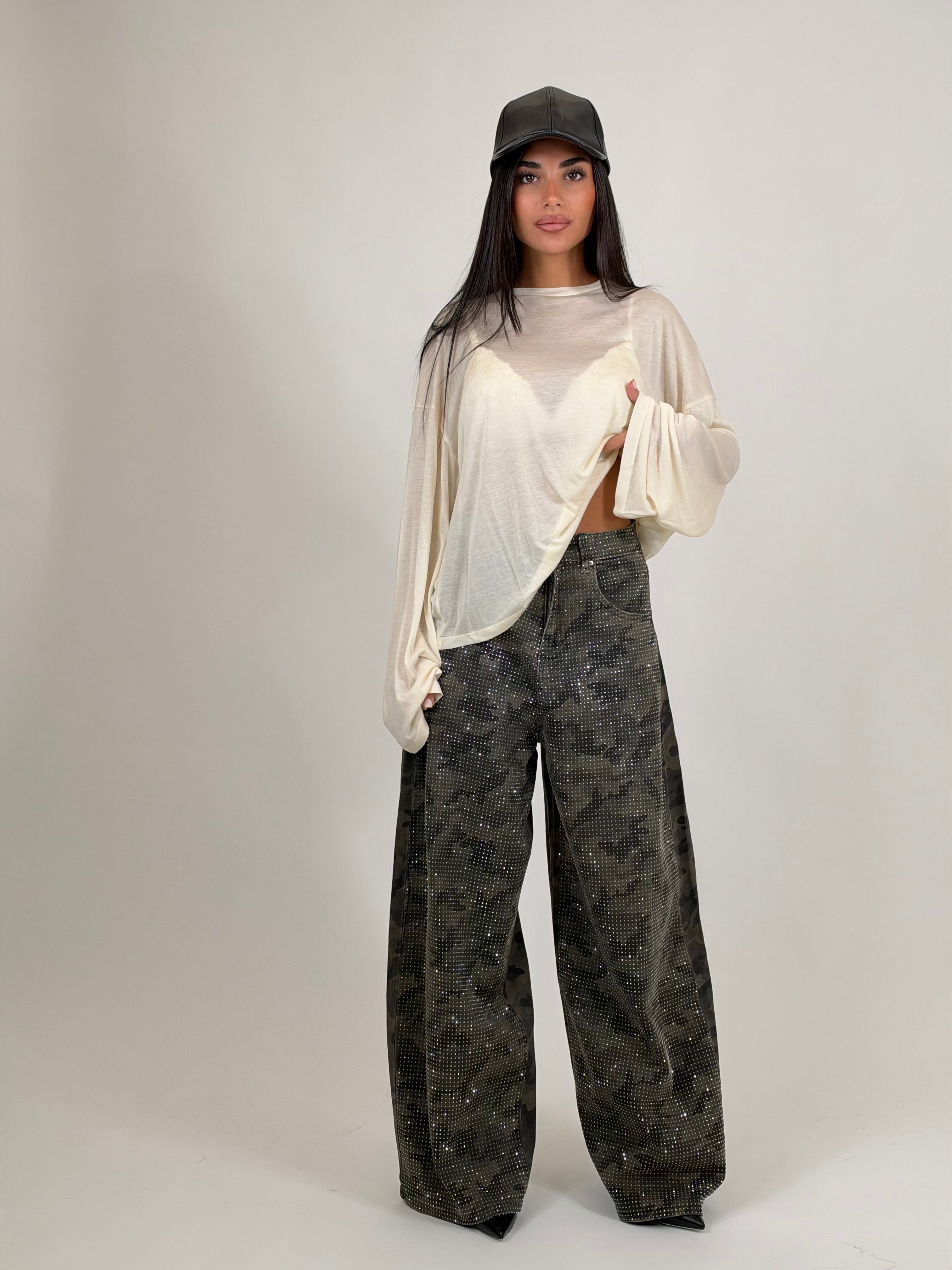 Jeans Military Strass