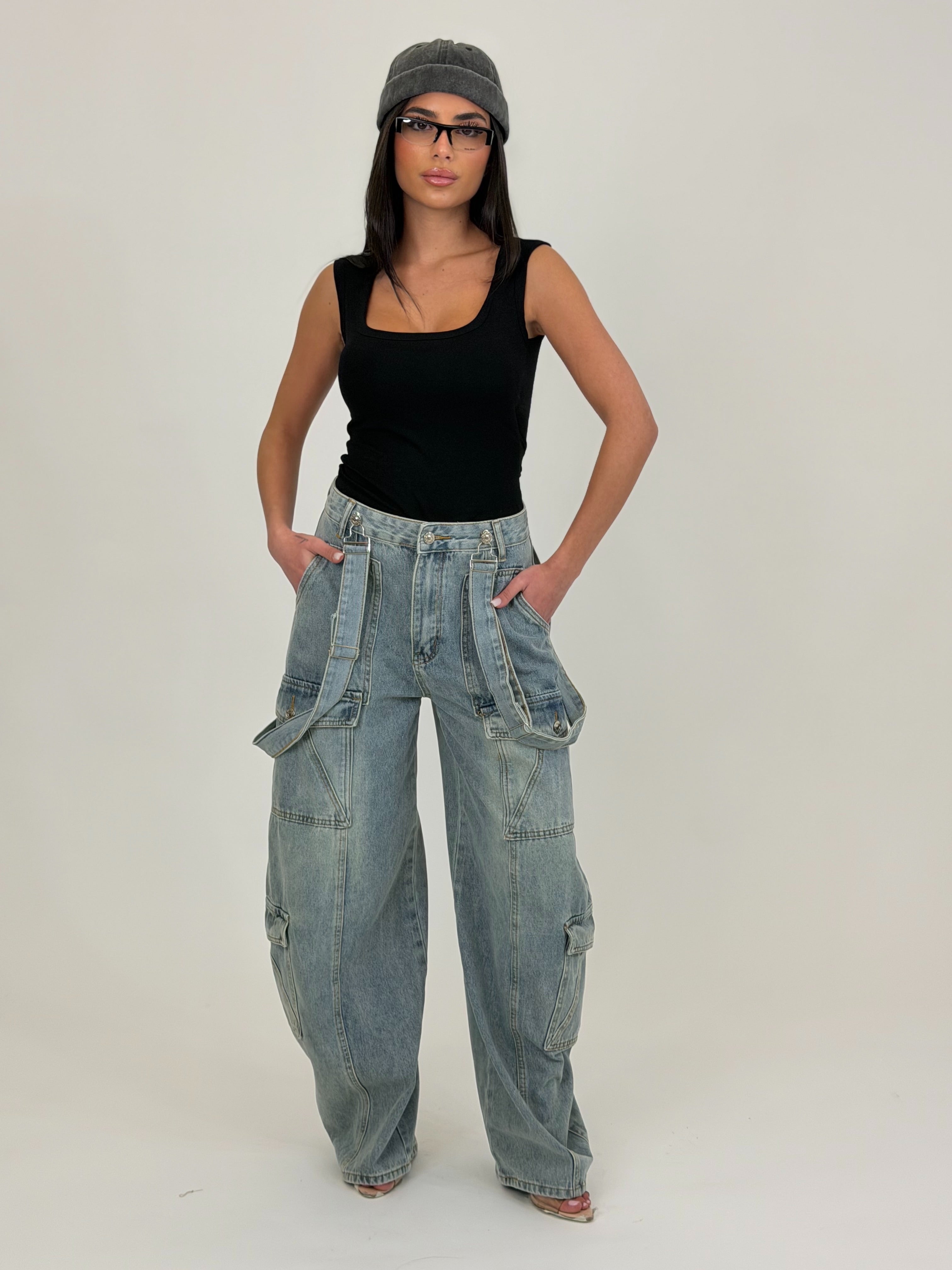 Jeans Fake Salopette