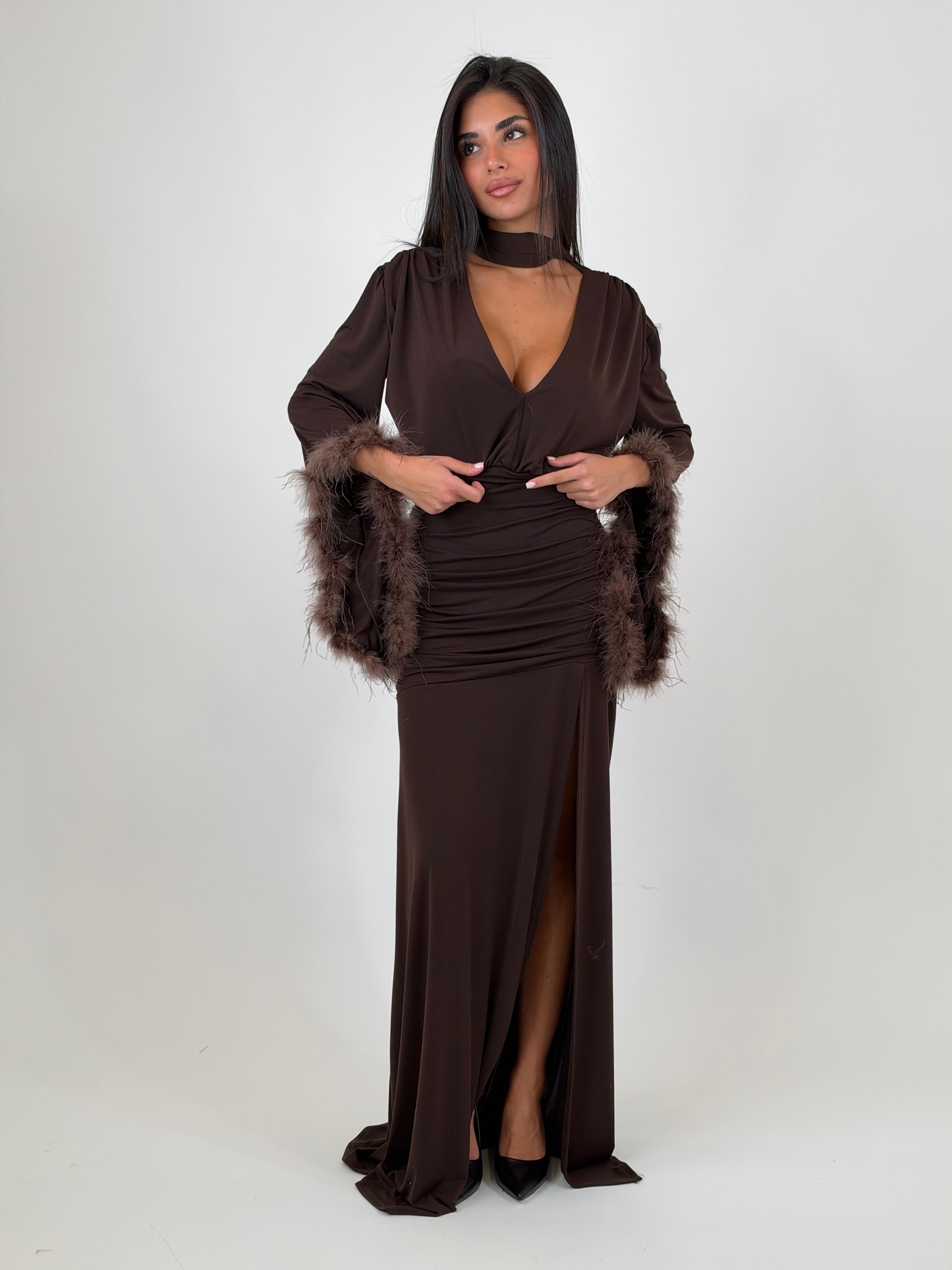Long feather dress
