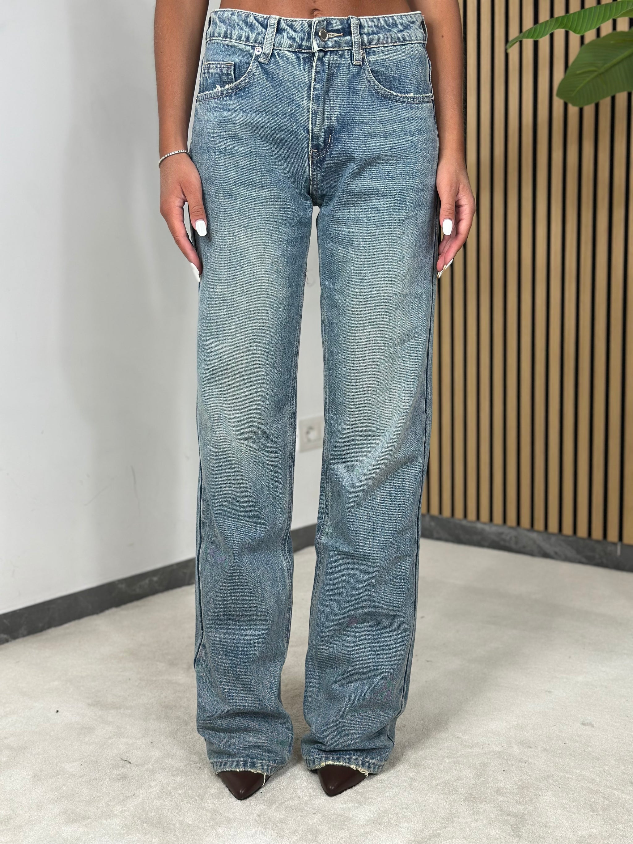 Jeans wide sabbiato