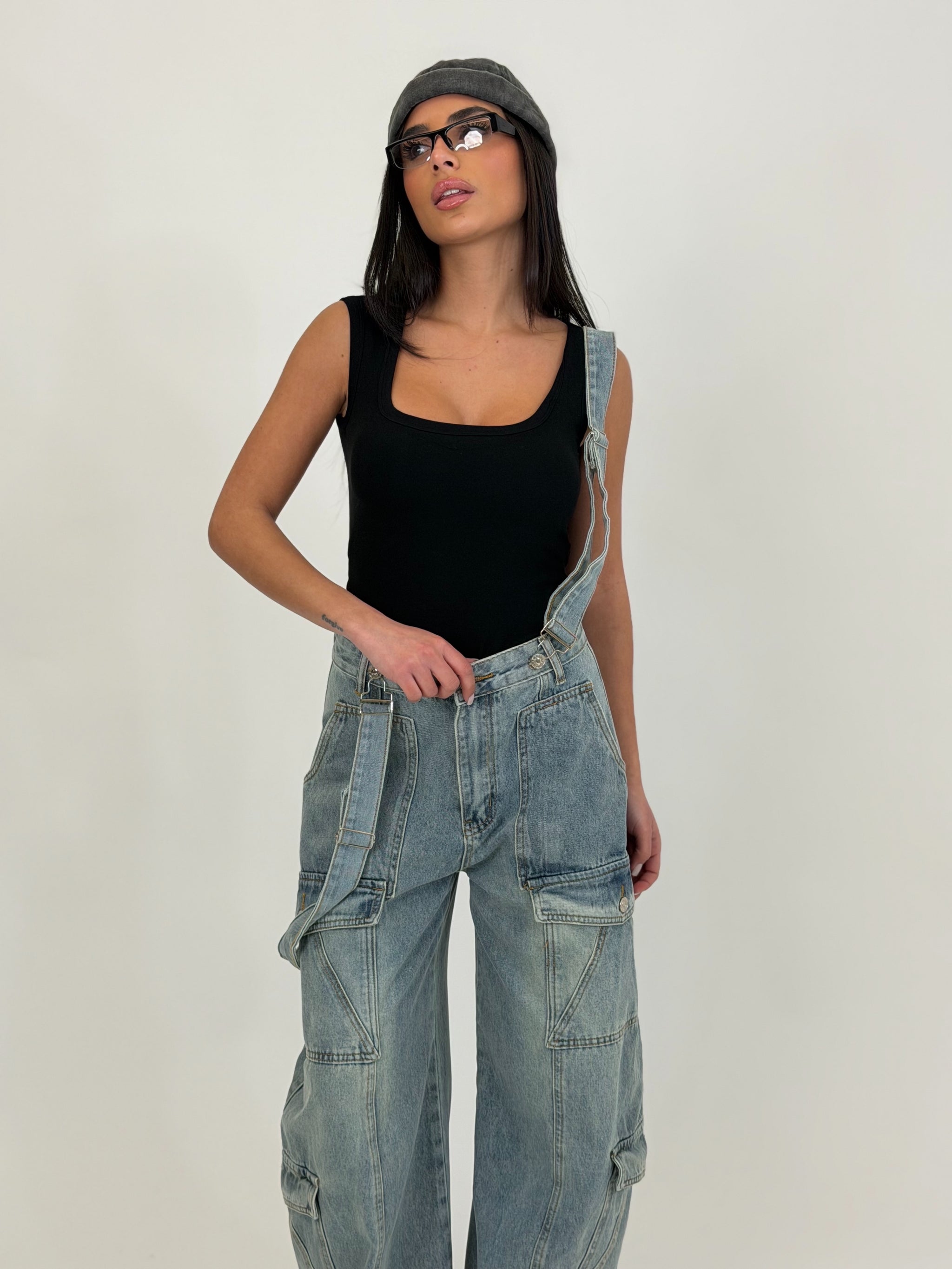 Jeans Fake Salopette