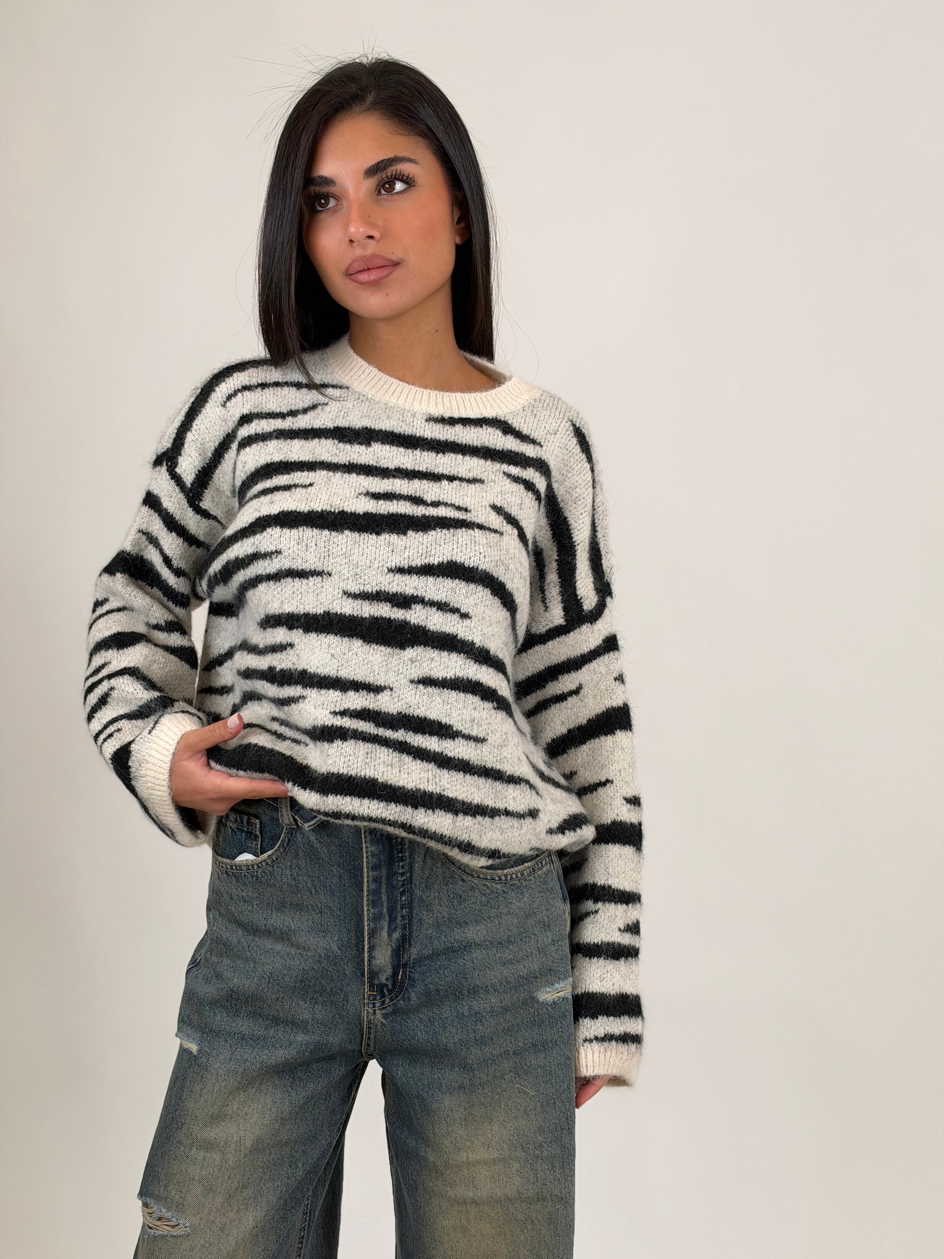 Maglione zebrato