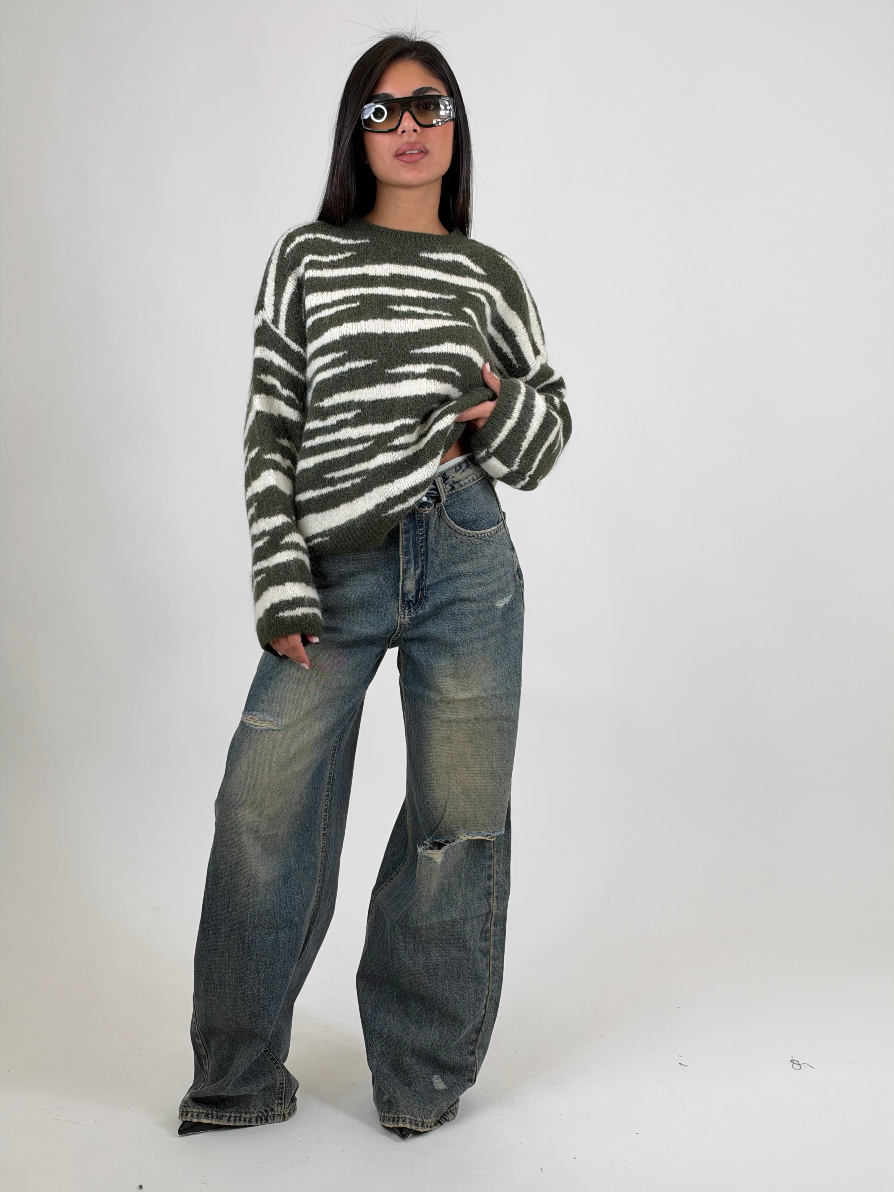 Maglione zebrato