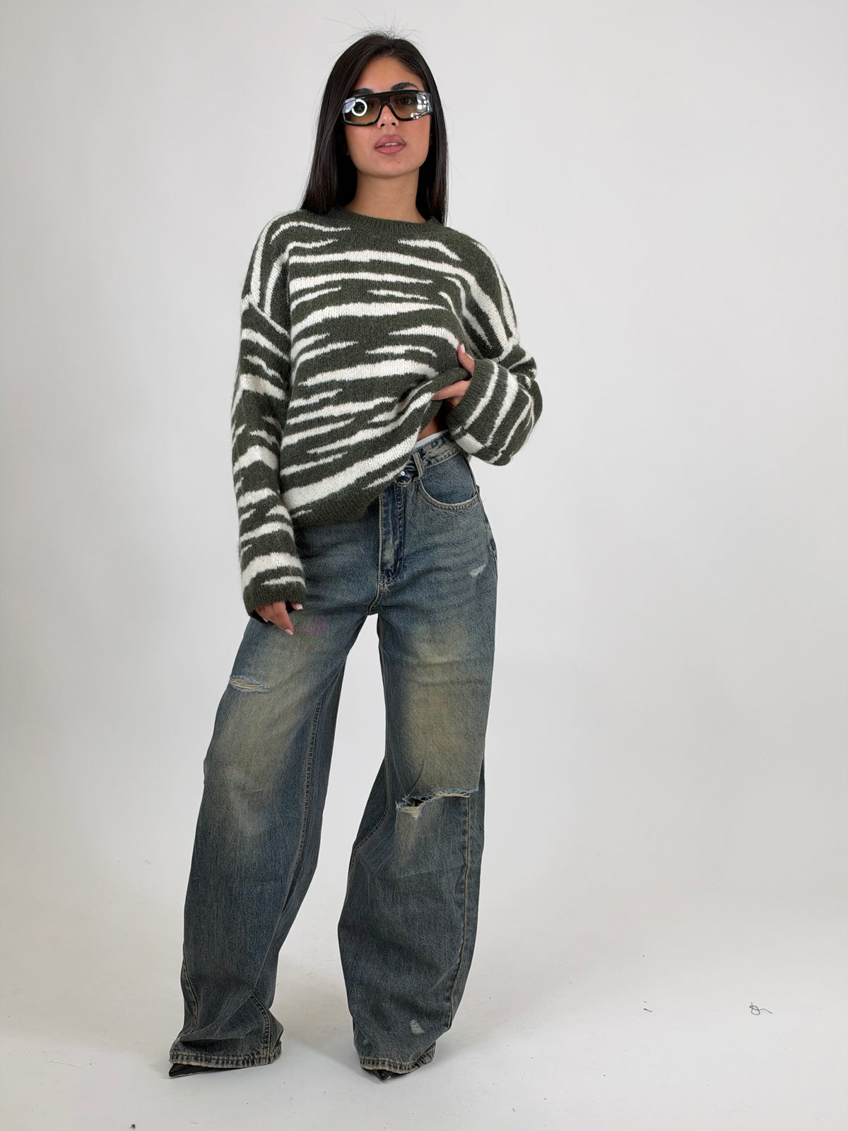 Maglione zebrato