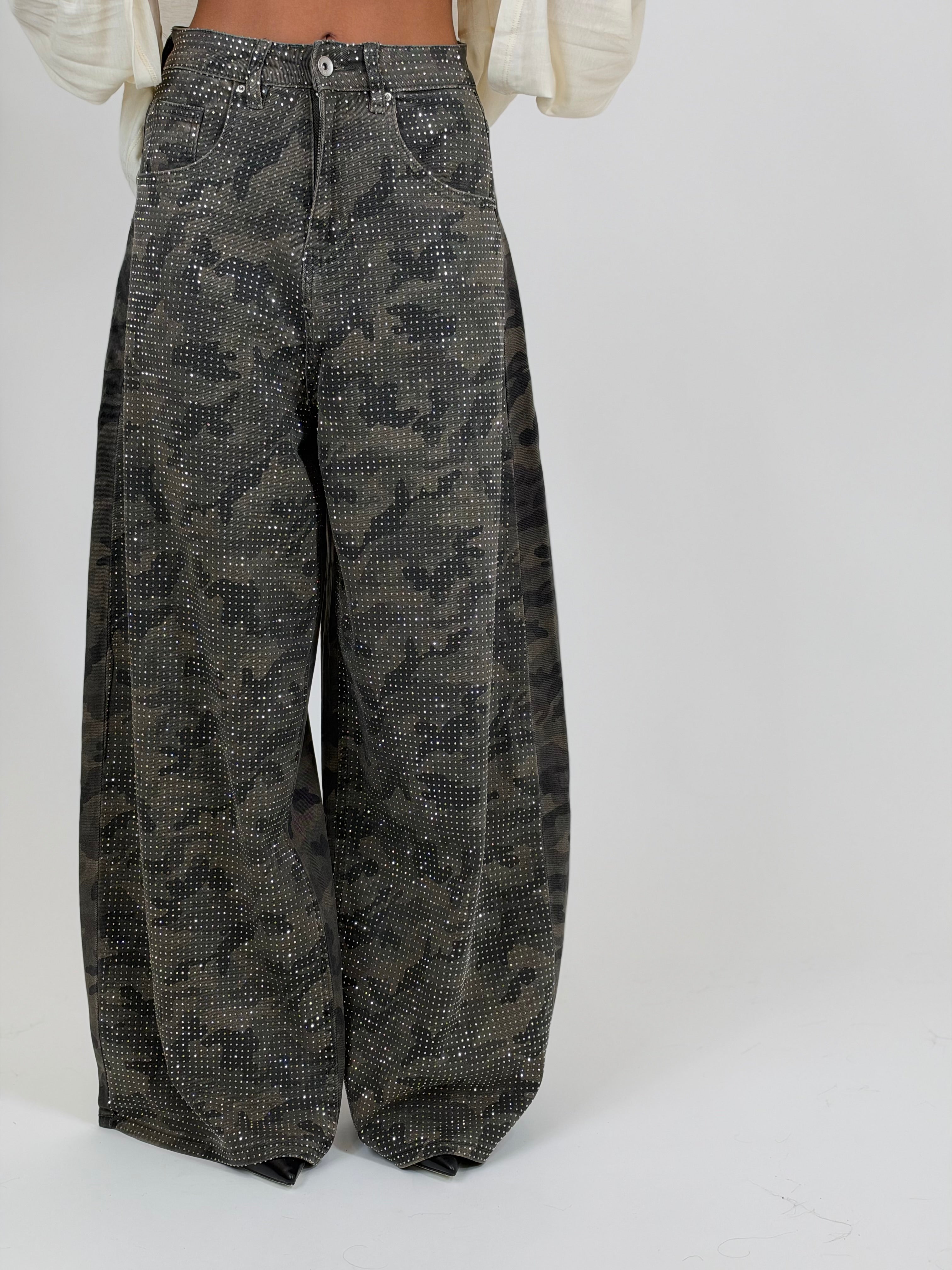 Jeans Military Strass