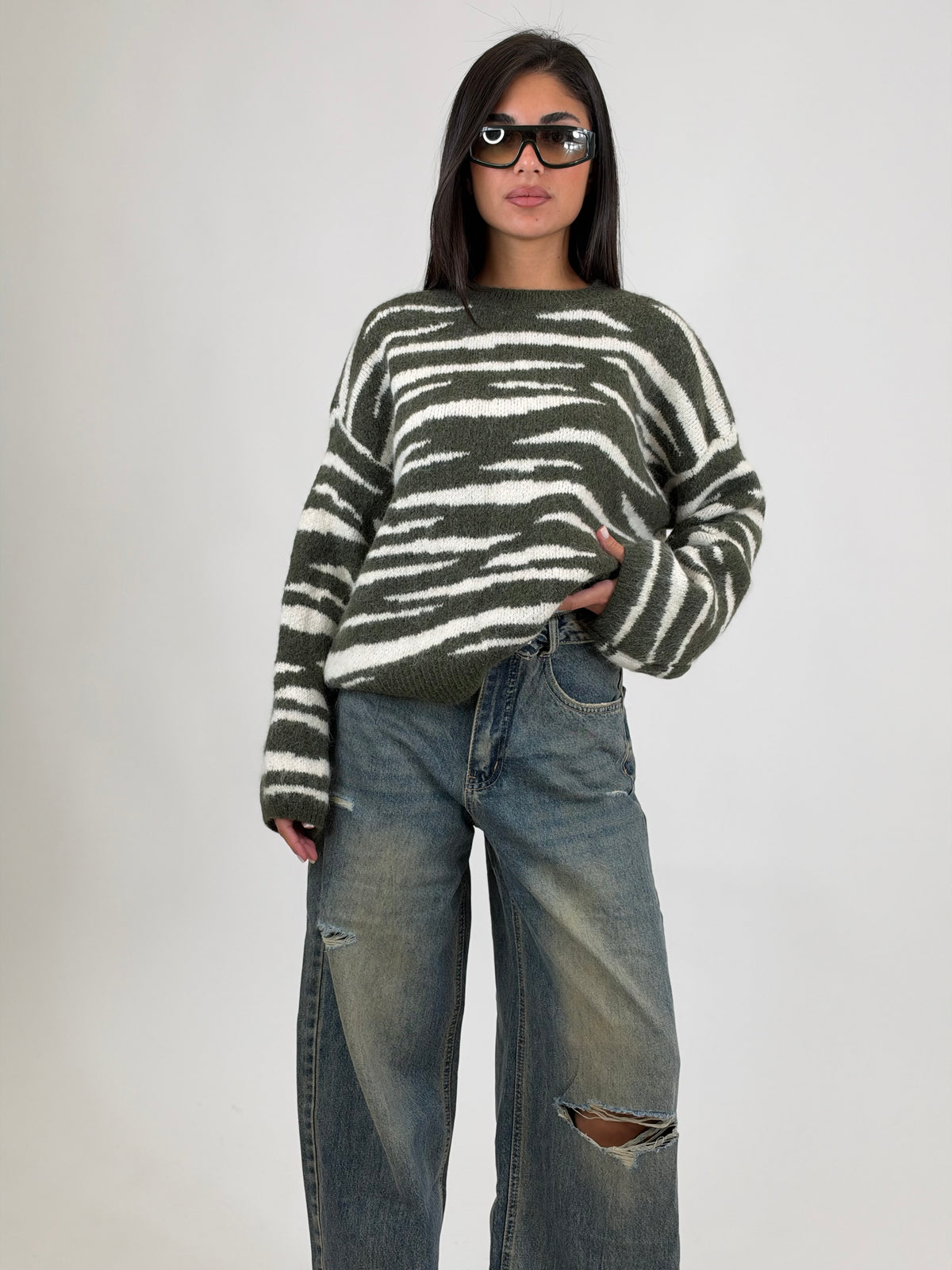Maglione zebrato