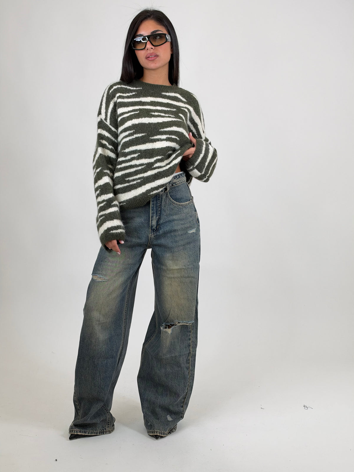 Maglione zebrato
