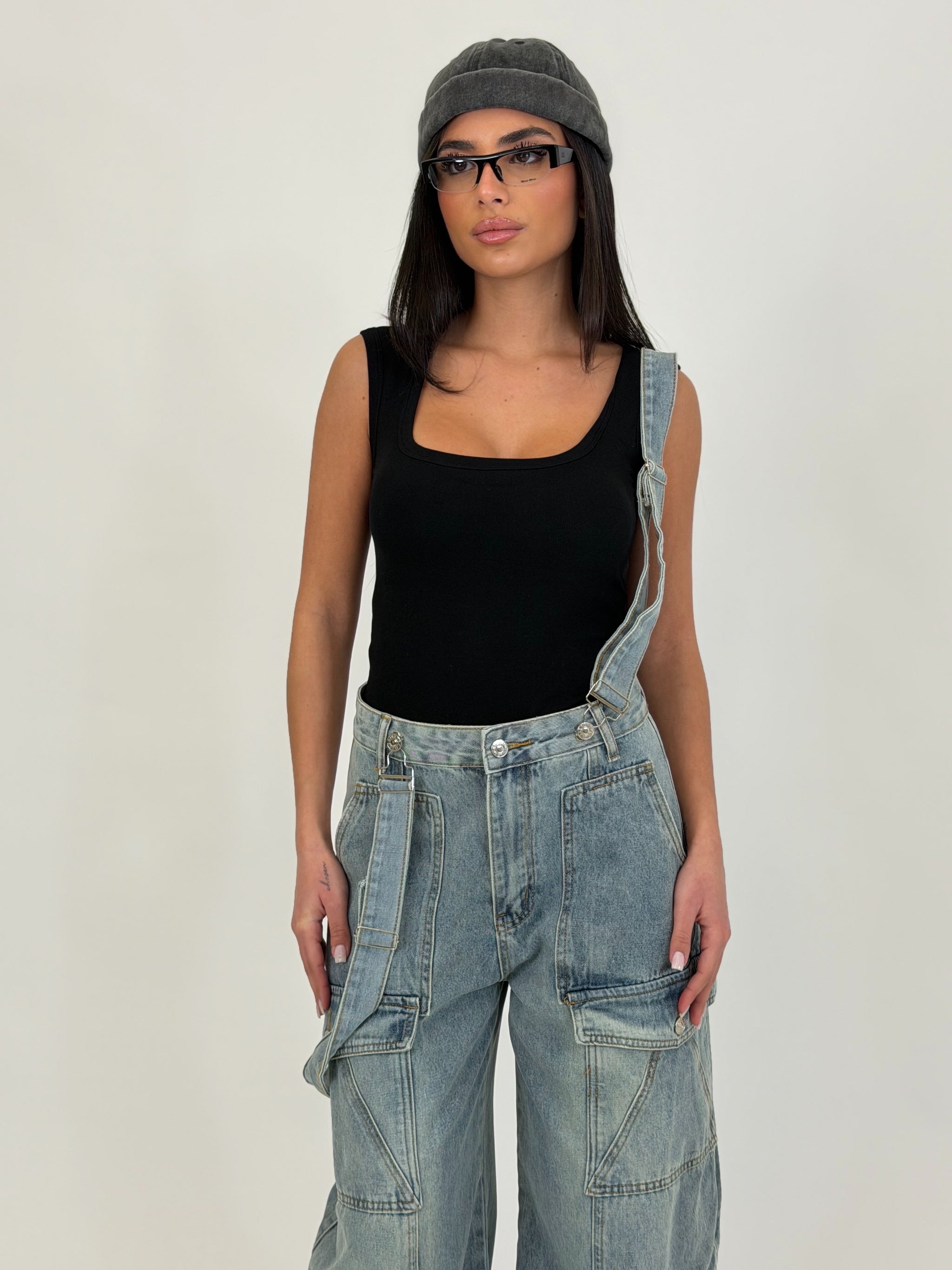 Jeans Fake Salopette