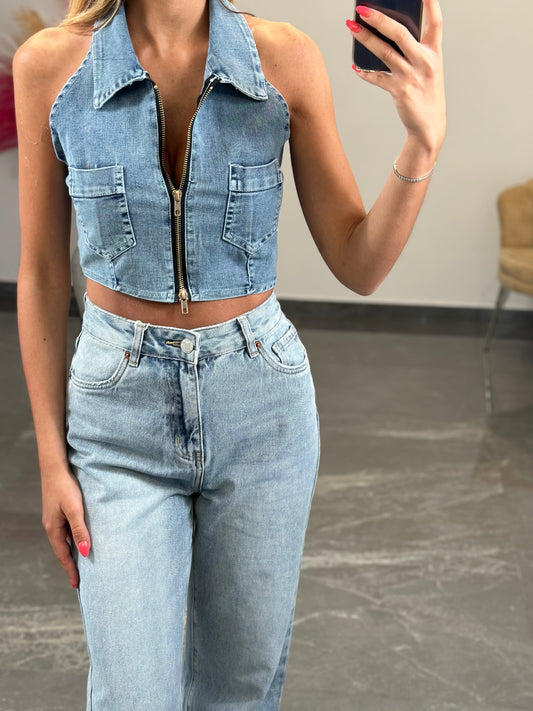 Top Denim Zip