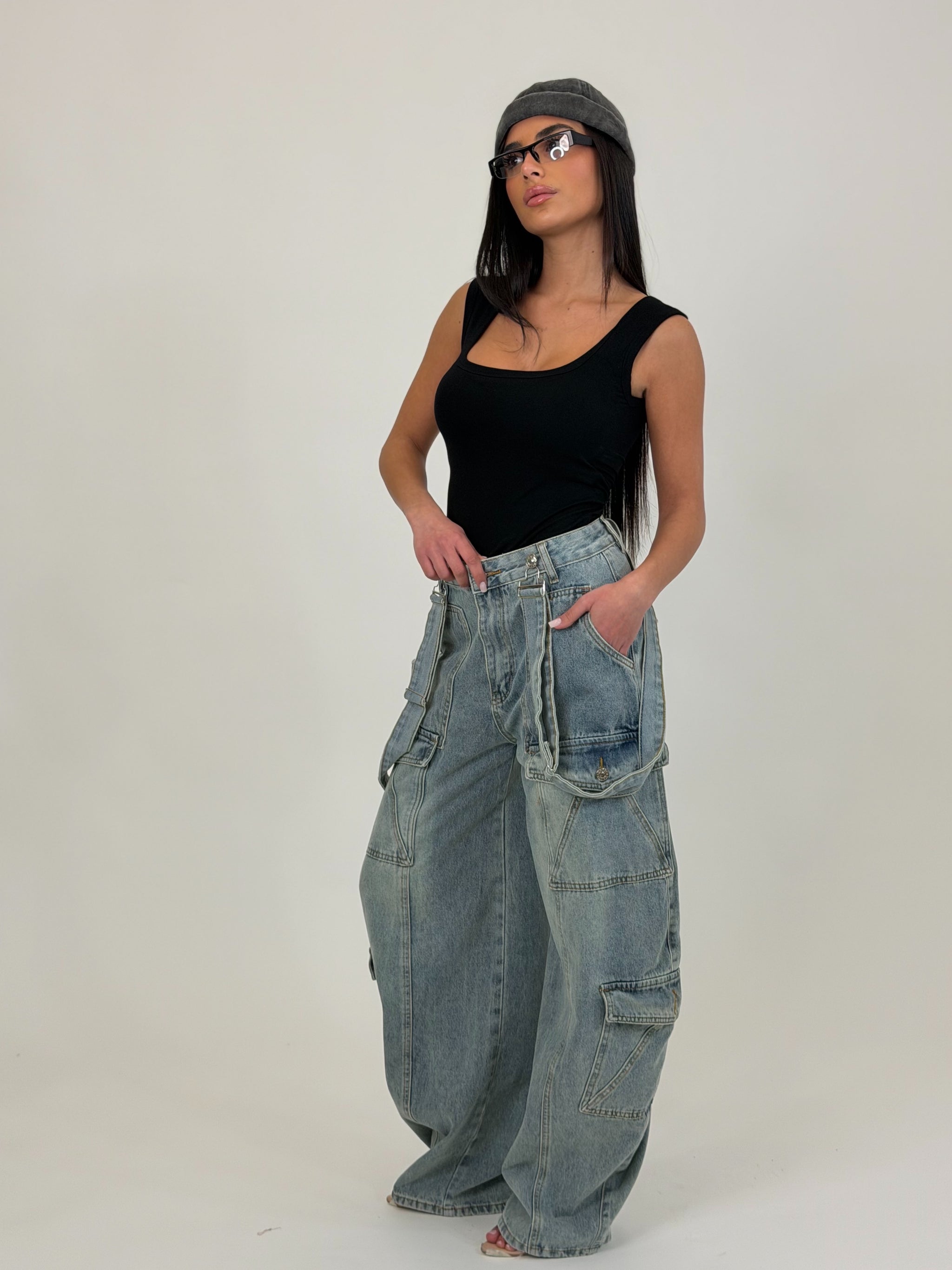 Jeans Fake Salopette