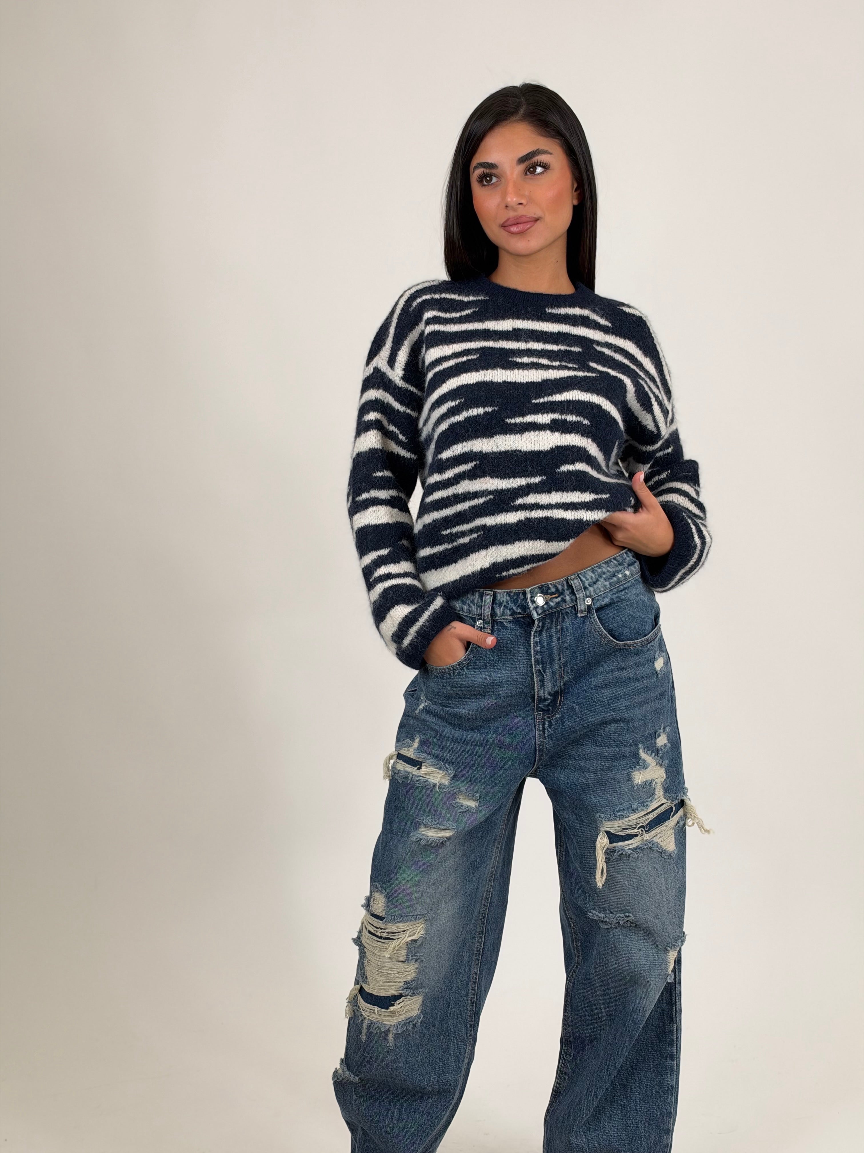 Maglione zebrato