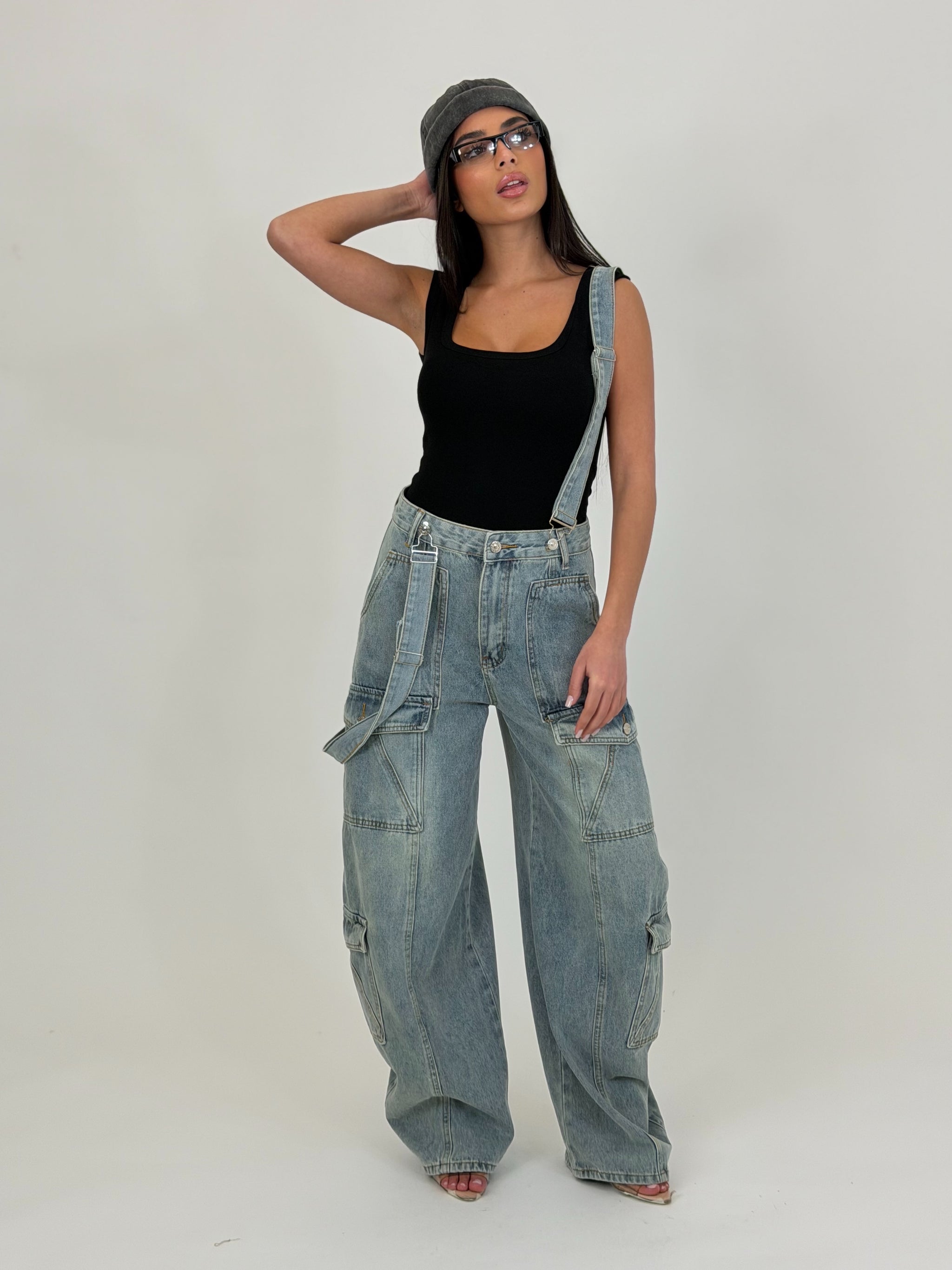 Jeans Fake Salopette