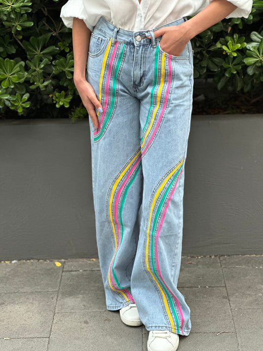 Jeans arcobaleno