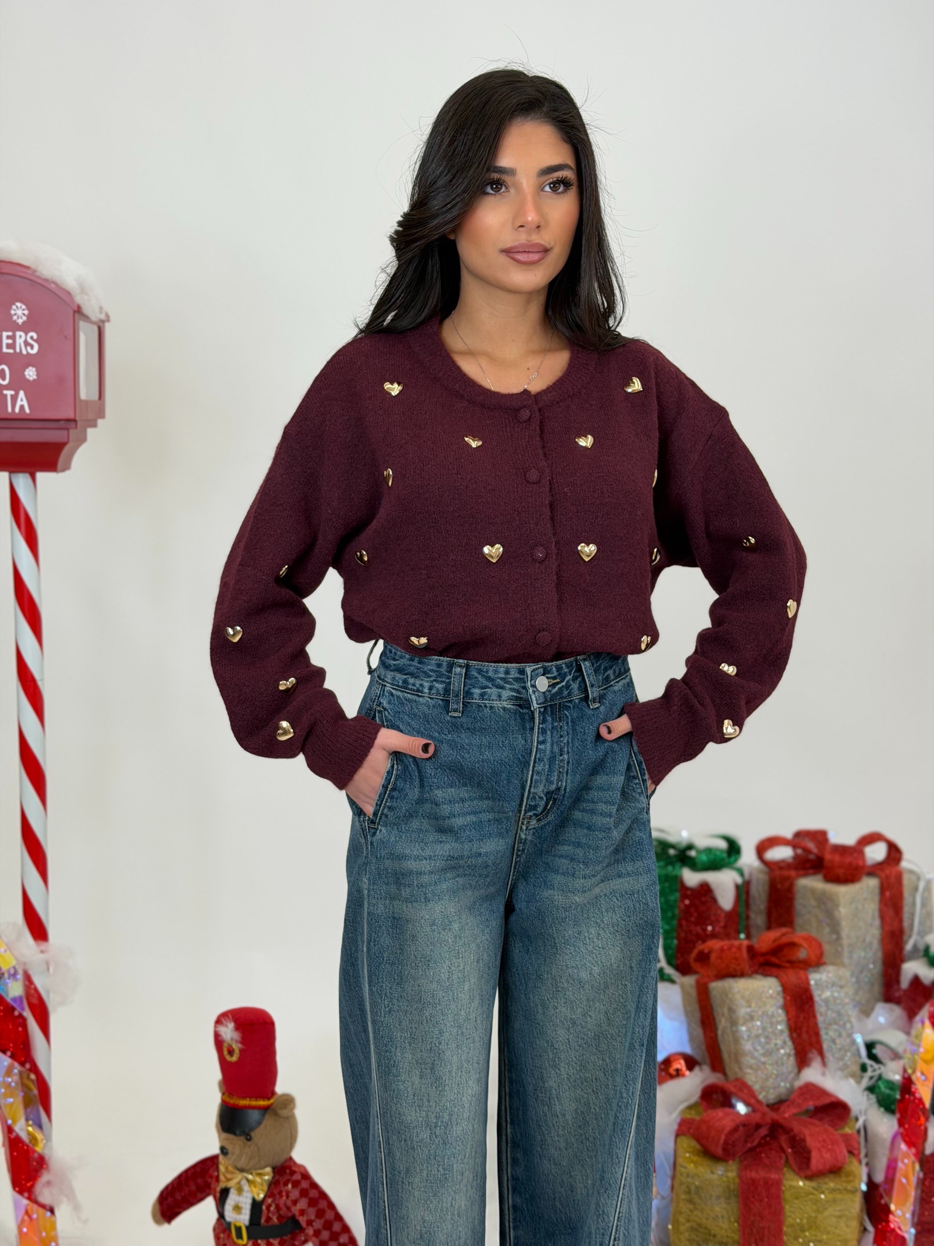 Cardigan Cuori oro