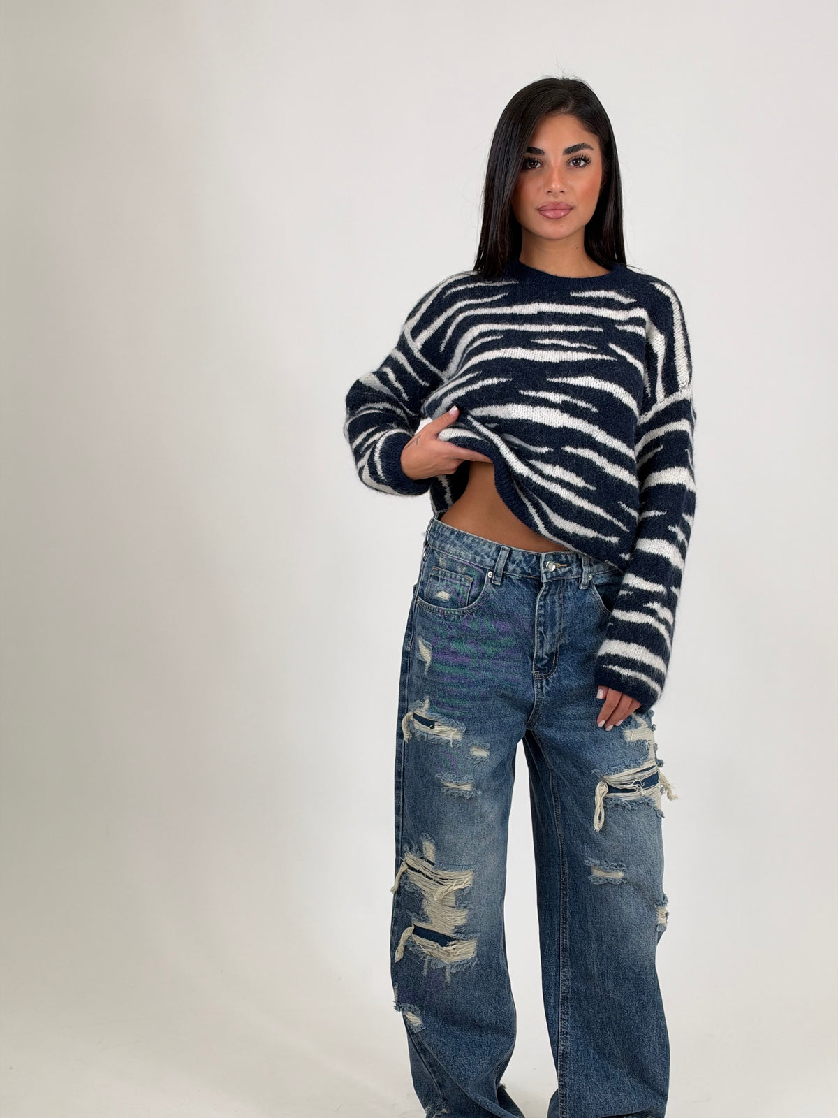 Maglione zebrato