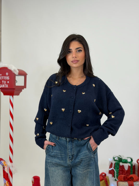 Cardigan Cuori oro