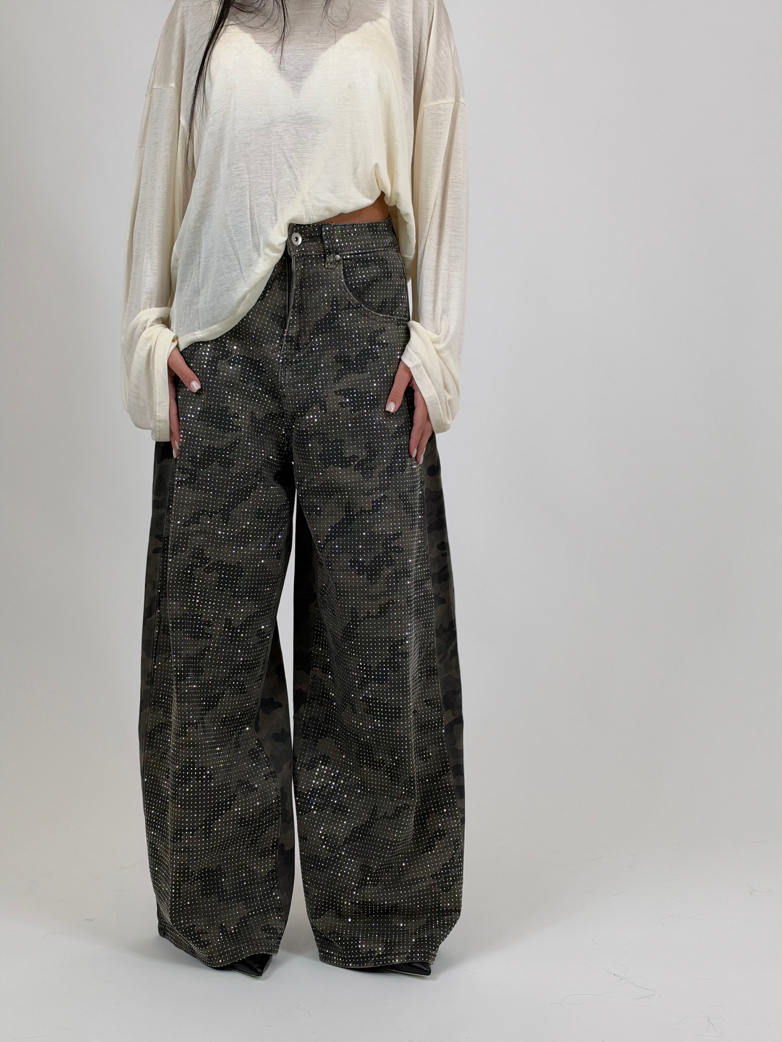 Jeans Military Strass