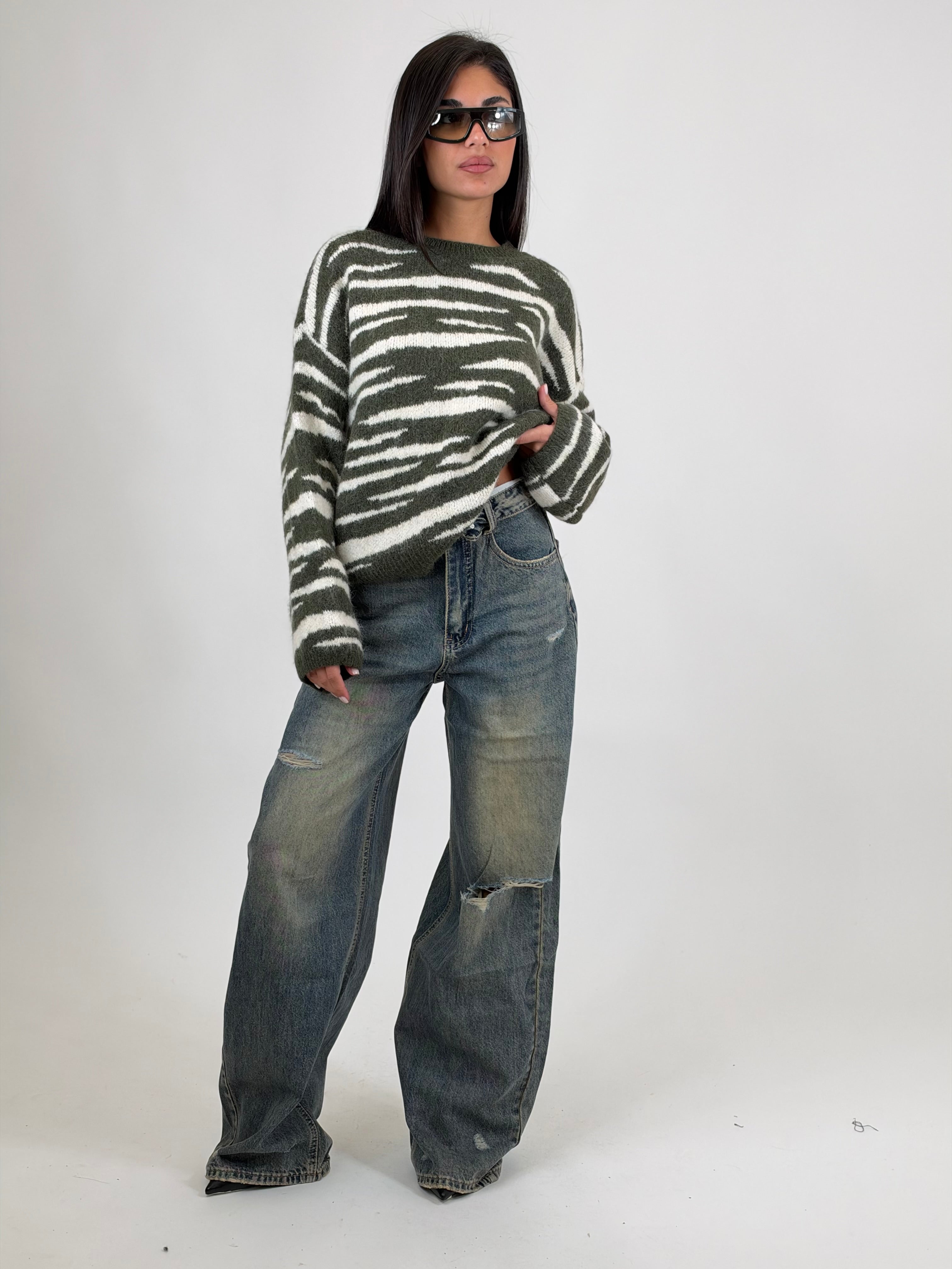 Maglione zebrato