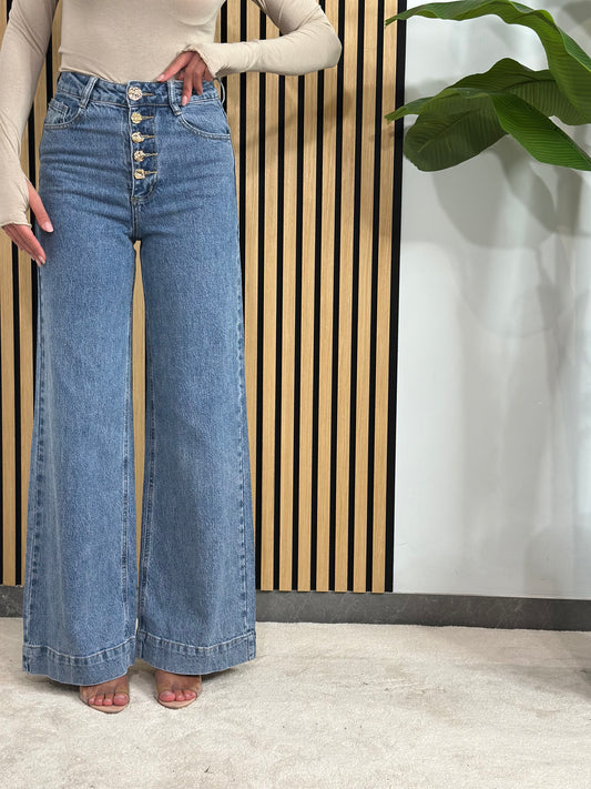 Jeans Bottoni Oro
