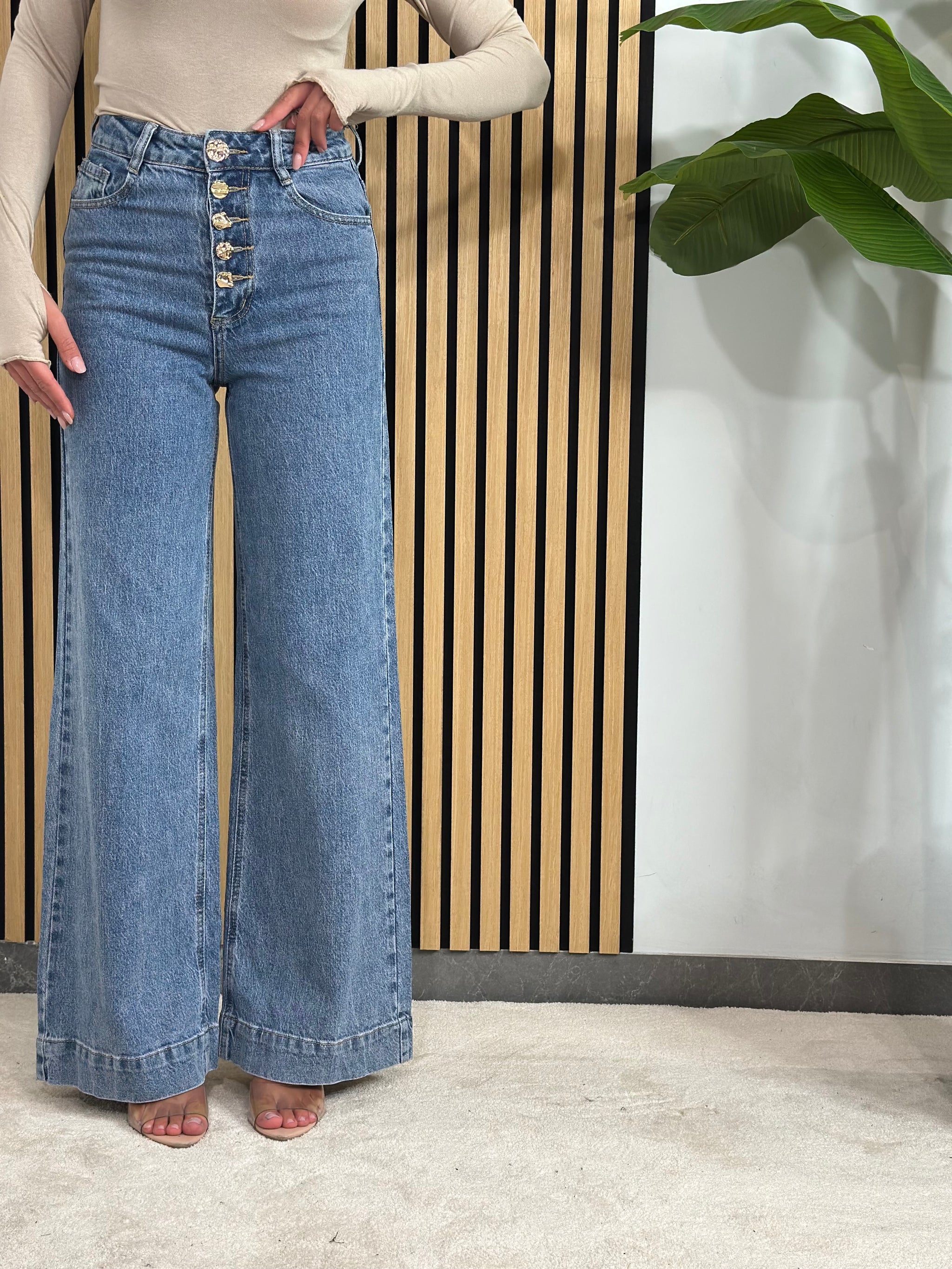 Jeans Bottoni Oro