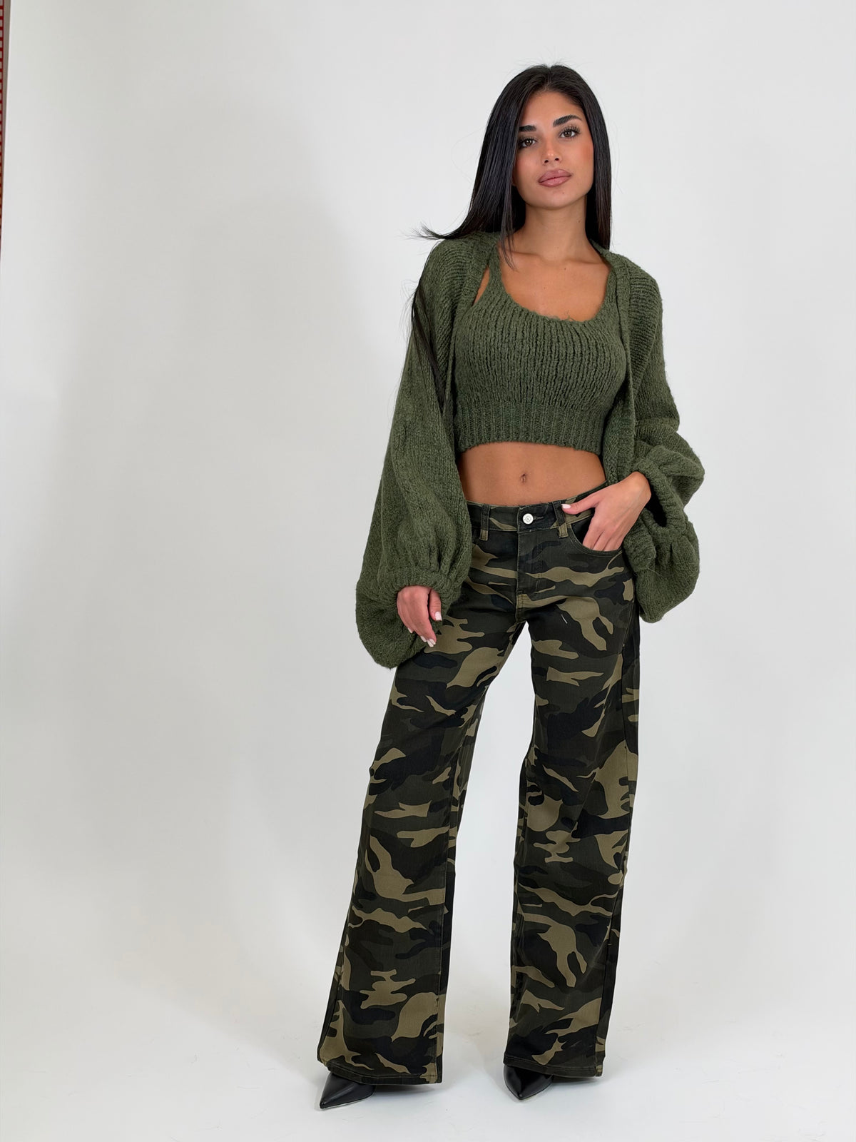 Jeans verde militar