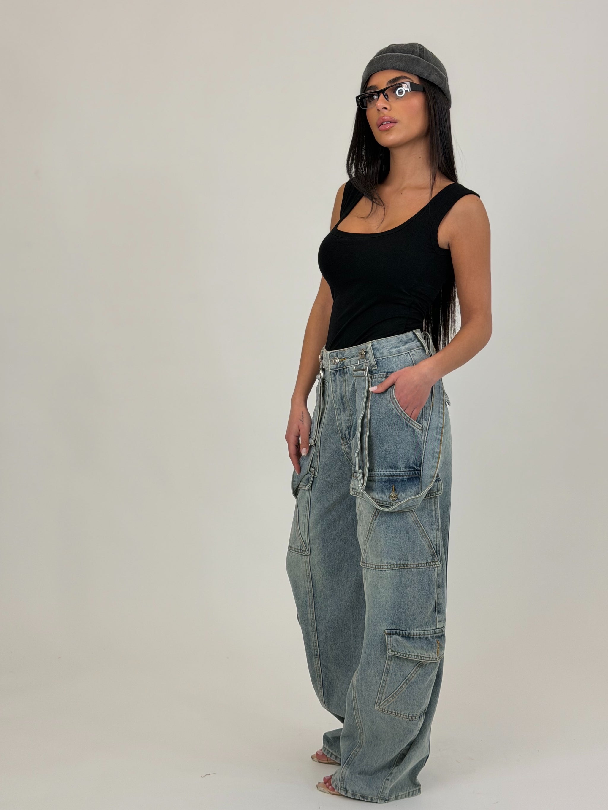 Jeans Fake Salopette