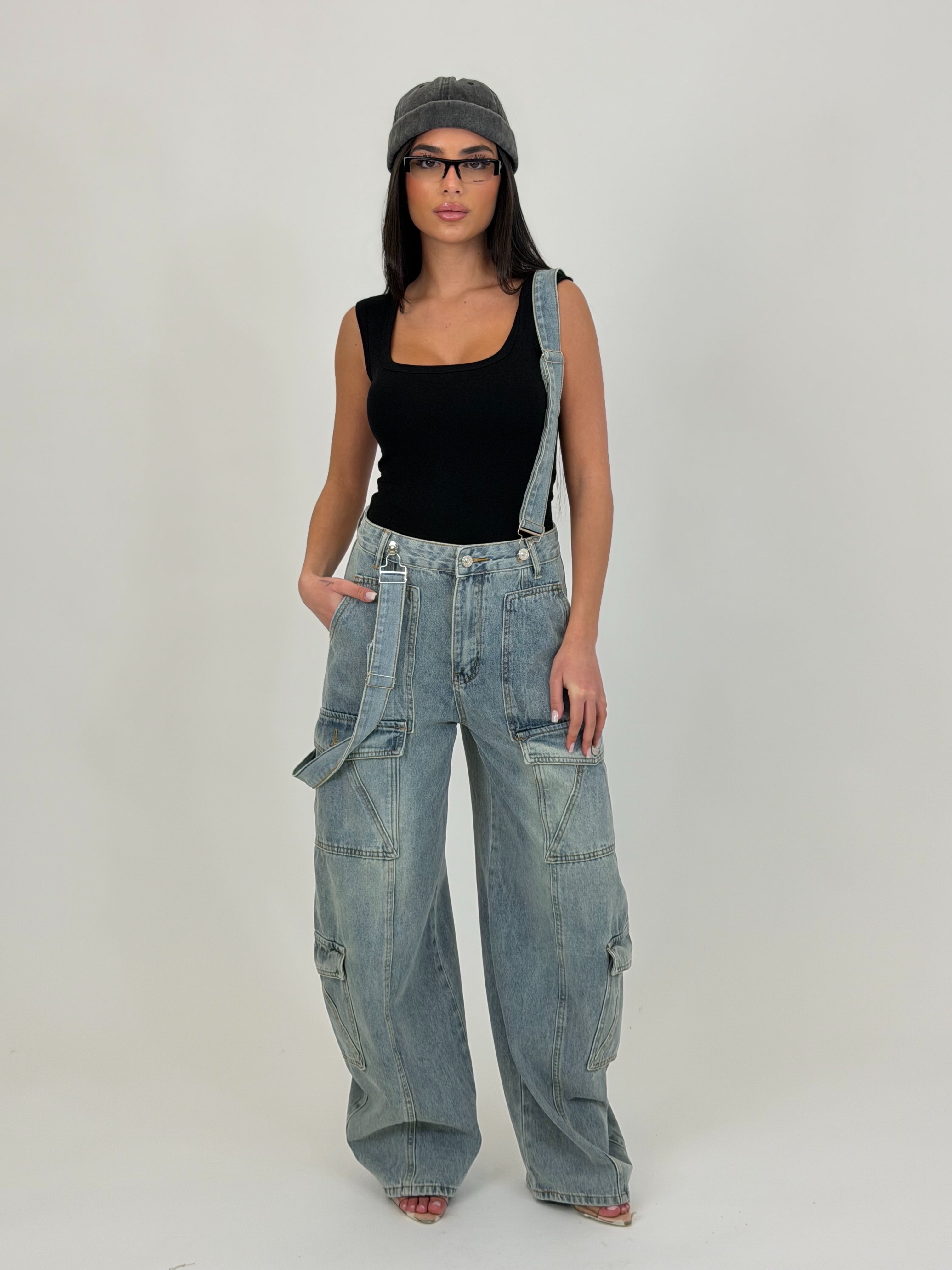Jeans Fake Salopette