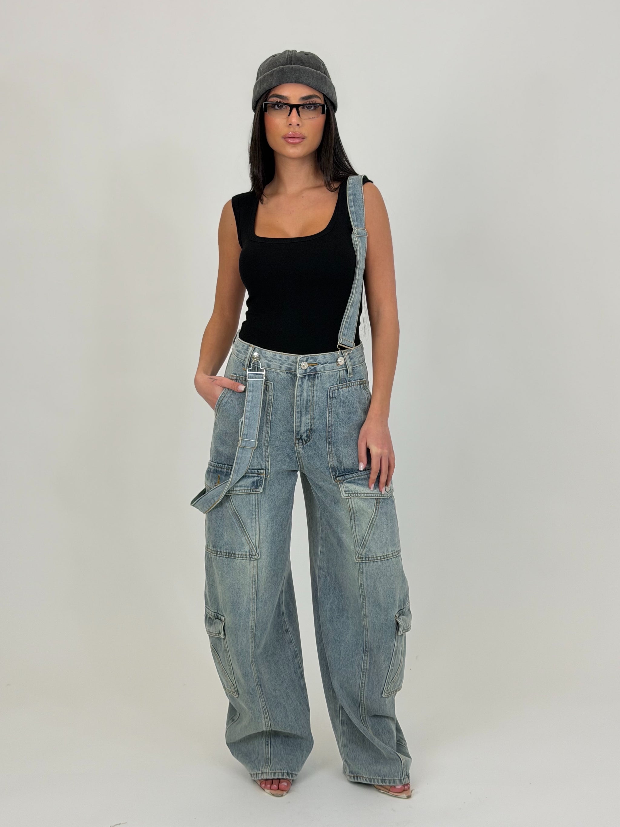 Jeans Fake Salopette