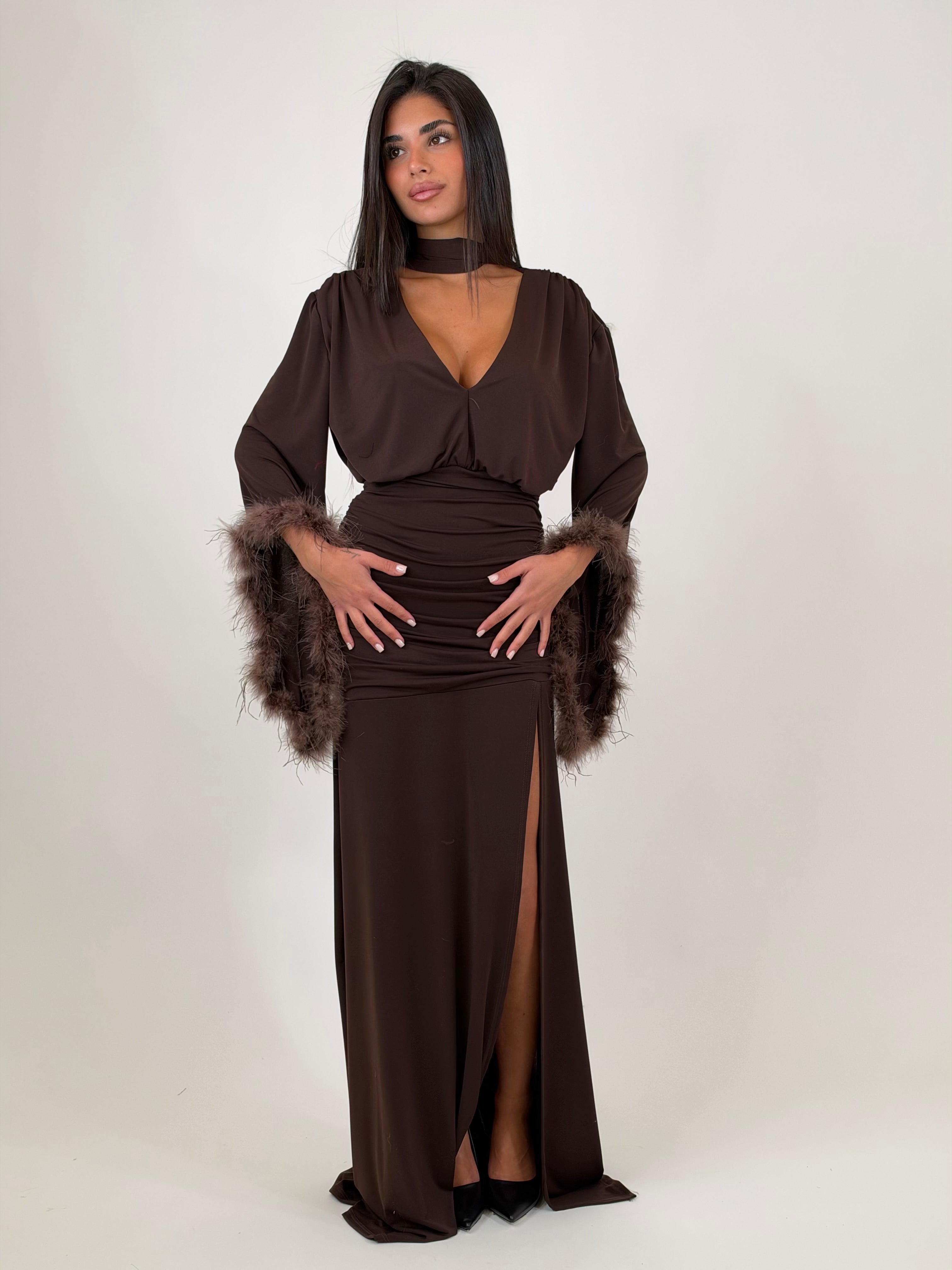 Long feather dress